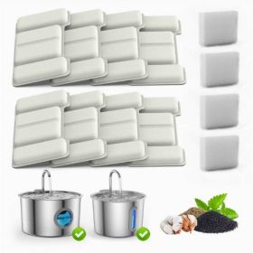 8Pcs Stainless Steel Pet Water Fountain Filters | Pet Water Fountain Filters 8-Pack Replacement Filters with 4 Sponge Filters for Stainless Steel